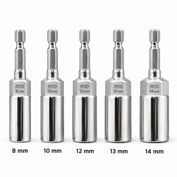 M10 1/4" Hex Socket Power Bit (Nut Setter) – 8–14 mm (007-300 Series)