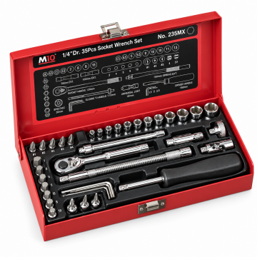 M10 1/4" Drive Metric Socket Set – 35 Pieces (235MX)